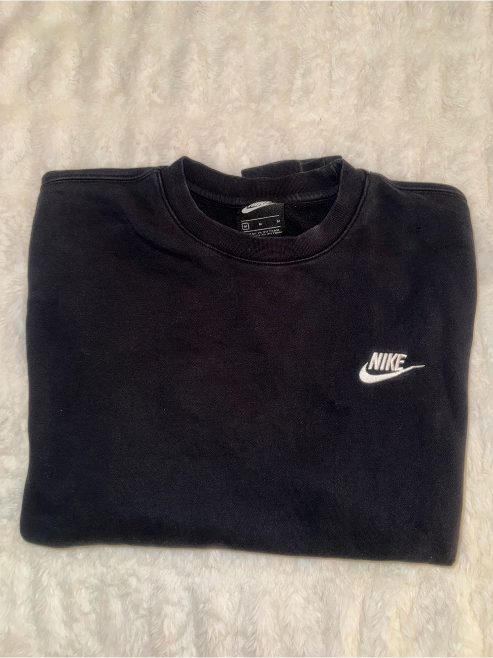 Nike Black Crewneck Sweatshirt with White Swoosh
